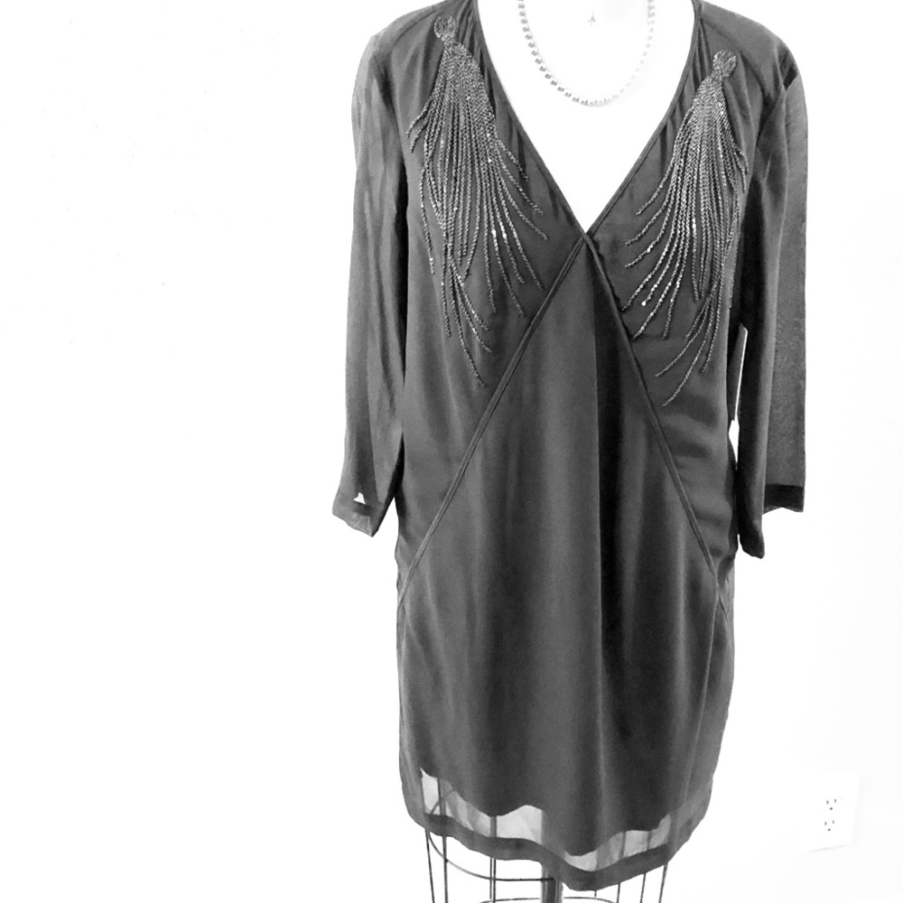Robert Rodriguez black silk dress